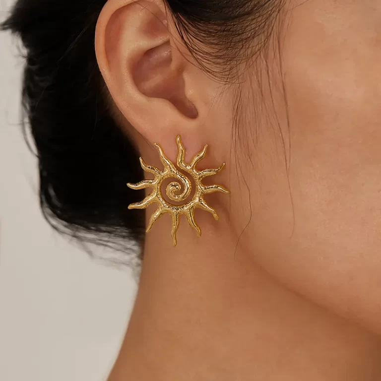 1-Pair-Casual-Classic-Style-Artistic-Irregular-Geometric-Sun-304-Stainless-Steel-18K-Gold-Plated-Ear-Studs
