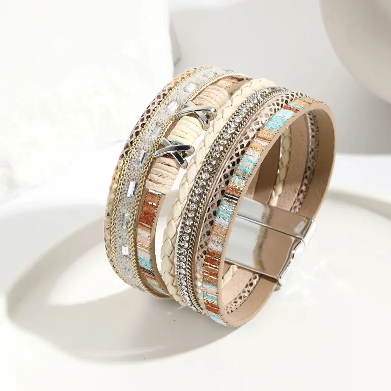 Simple-Style-Letter-Pu-Leather-Layered-Women-s-Bangle-display-picture-1